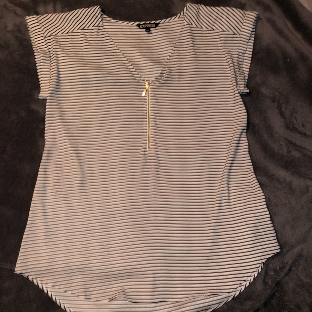 White with black stripe Express Gramercy top